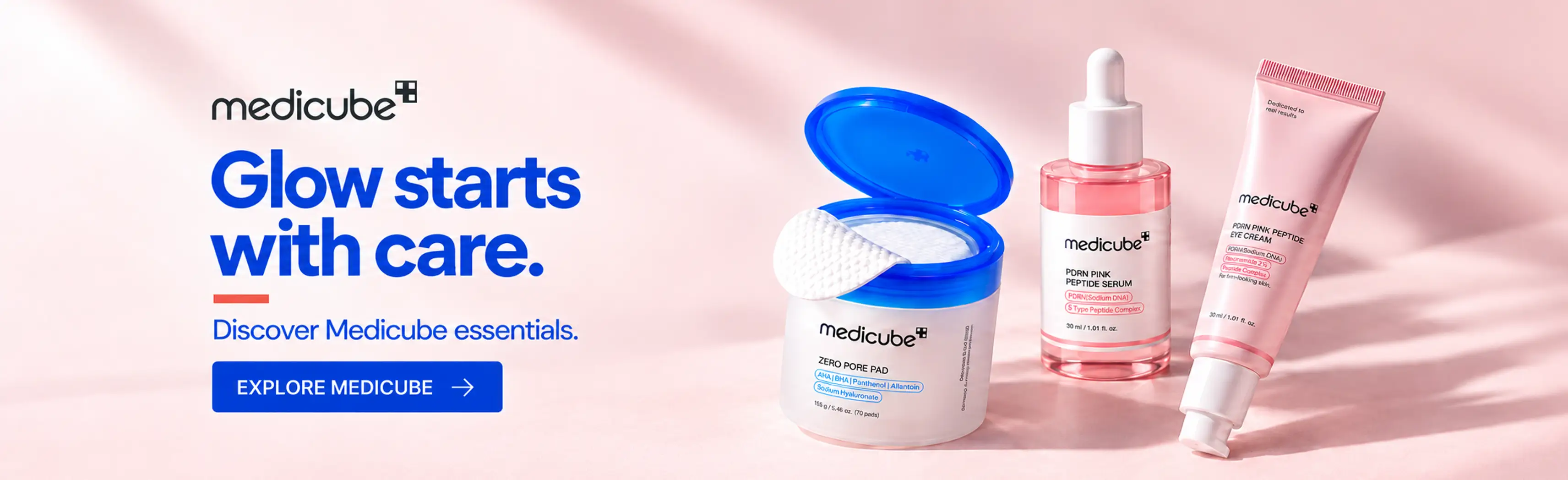 Glow starts with care. Discover Medicube essentials.