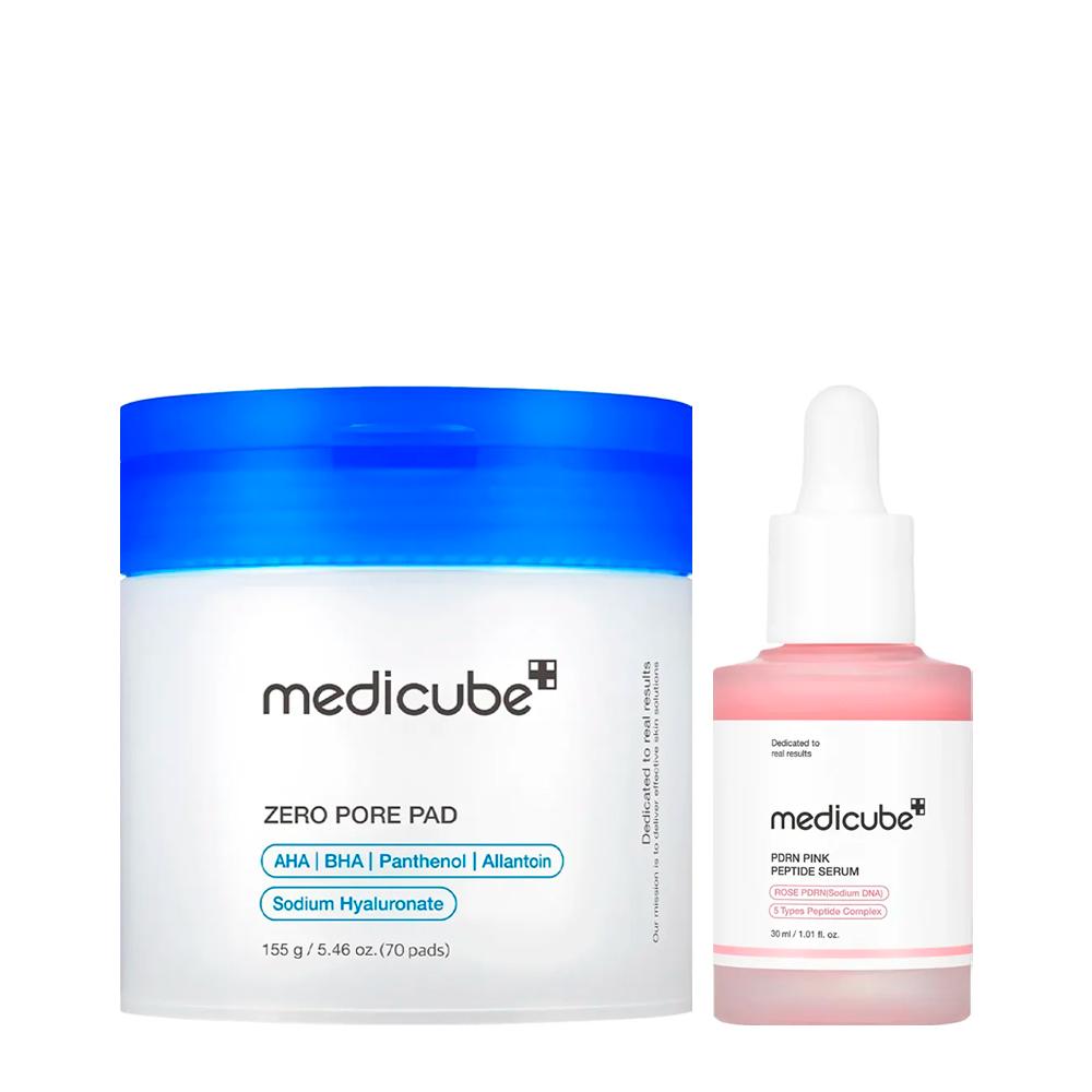 Medicube Clear and Glow Duo: Zero Pore Pads + PDRN Pink Peptide Serum