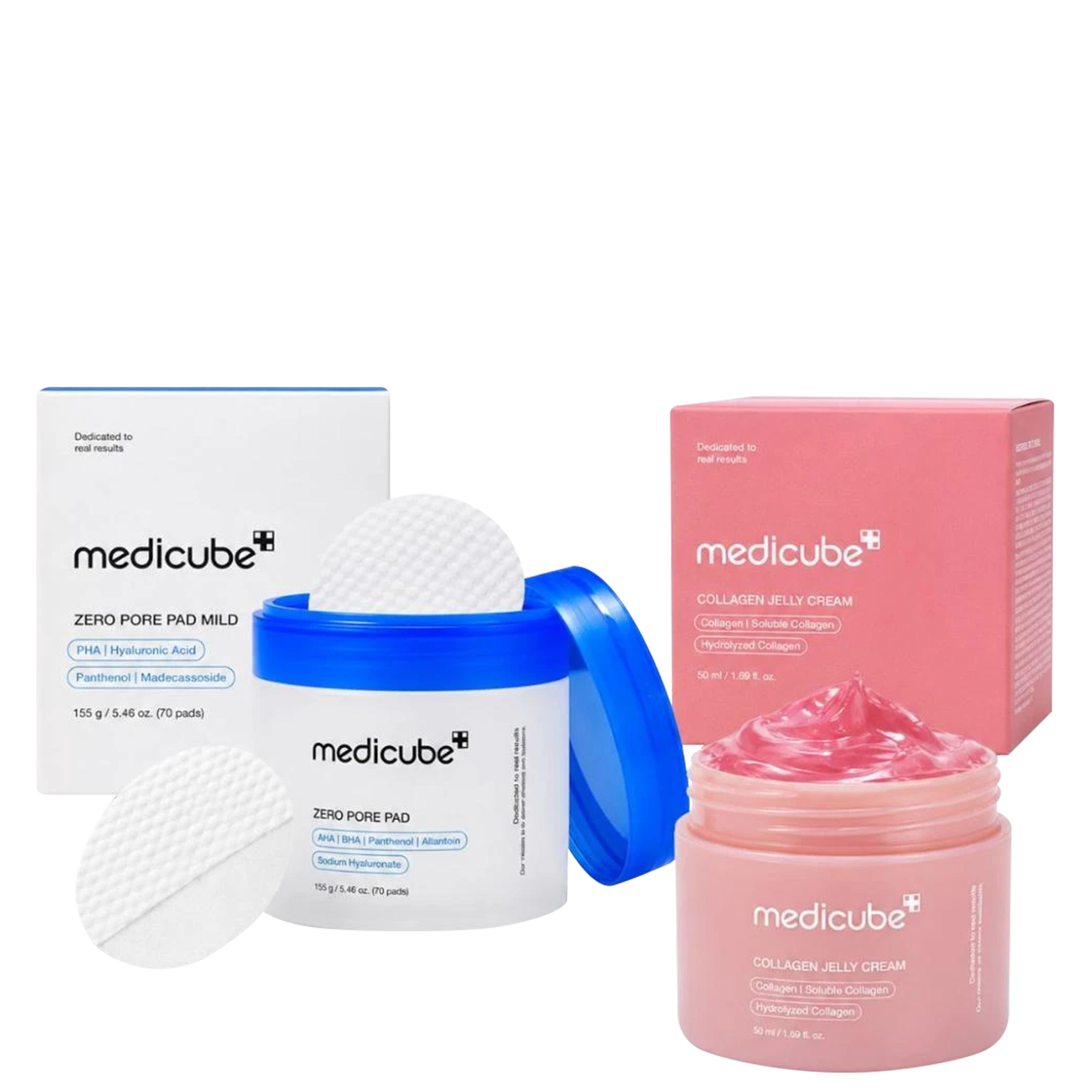 Medicube Pore and Hydration Duo: Zero Pore Pads + Collagen Niacinamide Jelly Cream