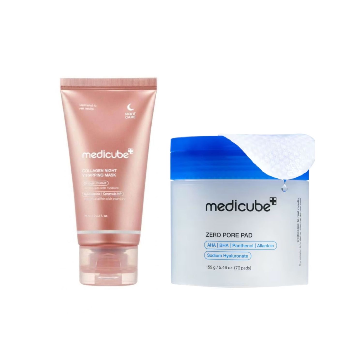 Medicube Pore and Firm Night Duo: Zero Pore Pads + Collagen Night Wrapping Mask